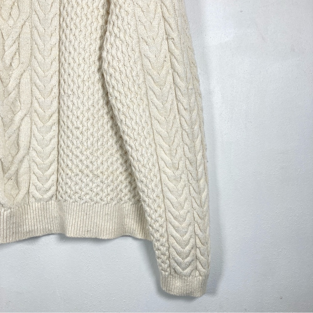 Nili Lotan Cream Cable Knit Crewneck Sweater - Picture 6 of 14
